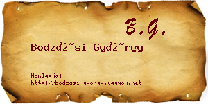 Bodzási György névjegykártya
